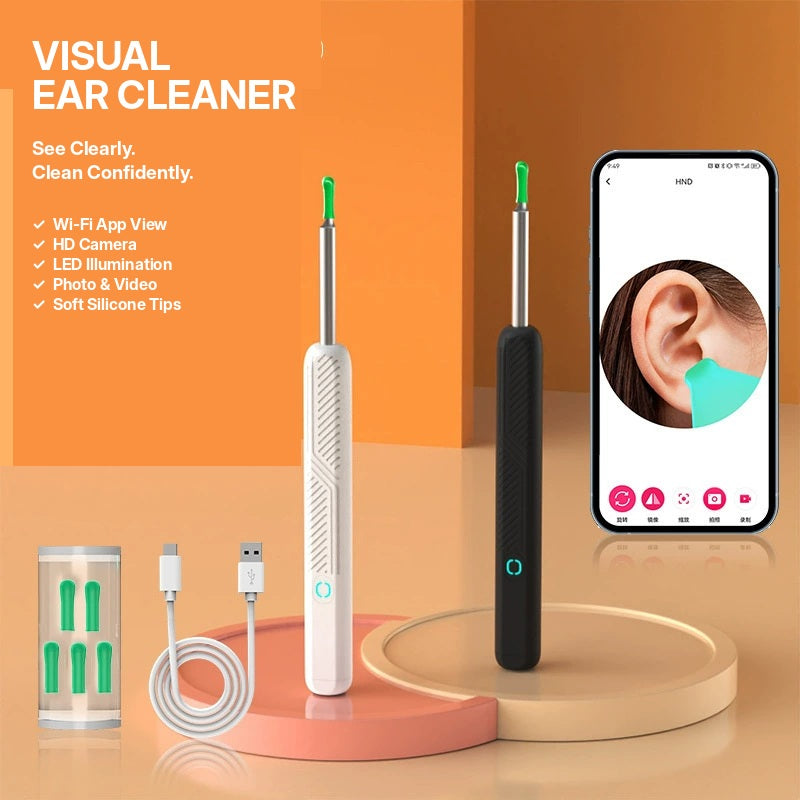 8-Piece Smart Ear Cleaner Kit — Camera Viewing, LED Light & Replaceable Silicone Tips