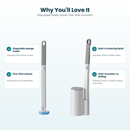 Disposable Toilet Cleaning Brush Refills – Helps Prevent Bacterial Buildup