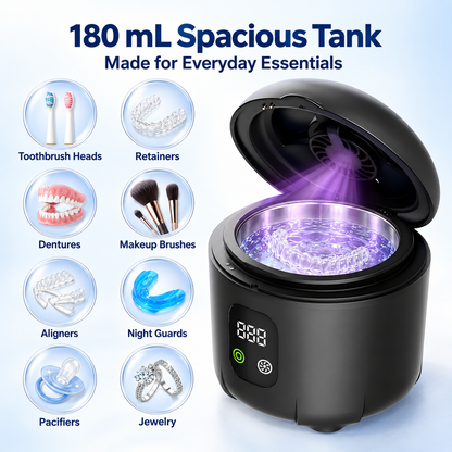 45kHz Ultrasonic Dental Appliance Cleaner (5 Modes)