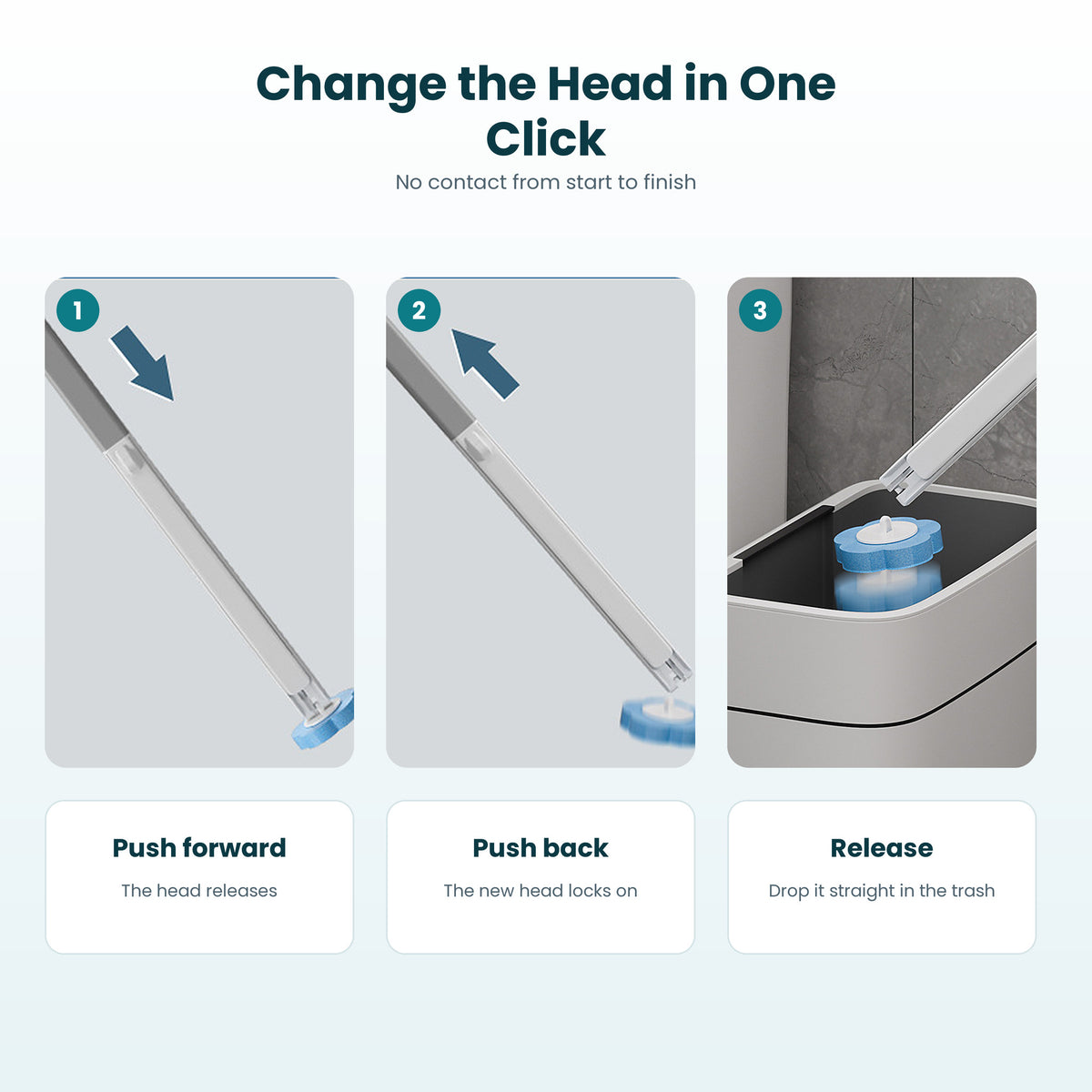Disposable Toilet Cleaning Brush Refills – Helps Prevent Bacterial Buildup