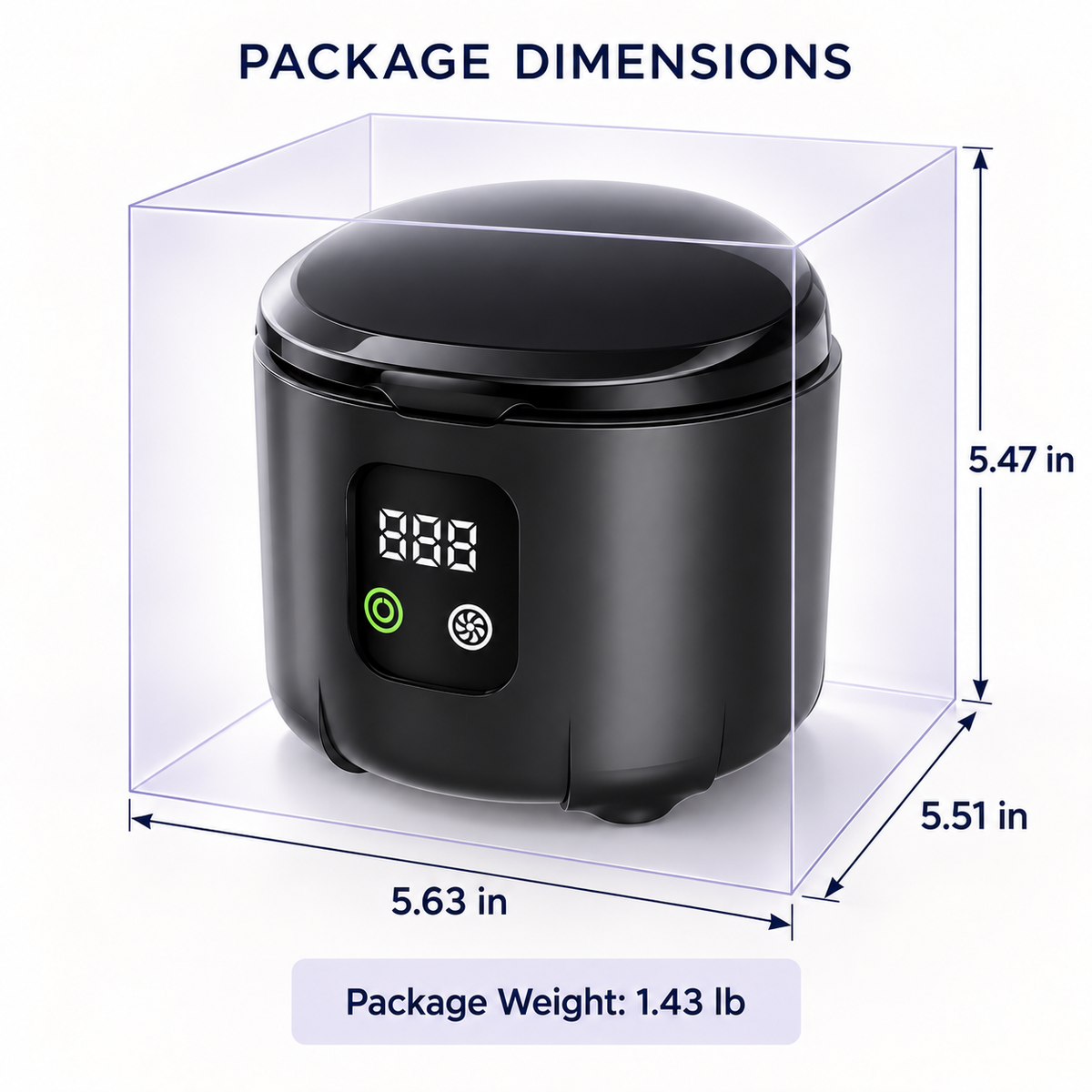 45kHz Ultrasonic Dental Appliance Cleaner (5 Modes)