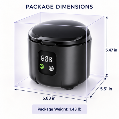45kHz Ultrasonic Dental Appliance Cleaner (5 Modes)