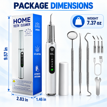 Plaque Remover for Teeth–5 Modes, LED, USB-C 4Tips Adult Teeth Cleaning Kit
