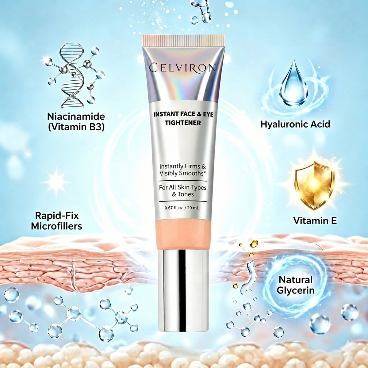 Celviron™ Instant Face Temporary Tightener – Instant visible results in 60 seconds