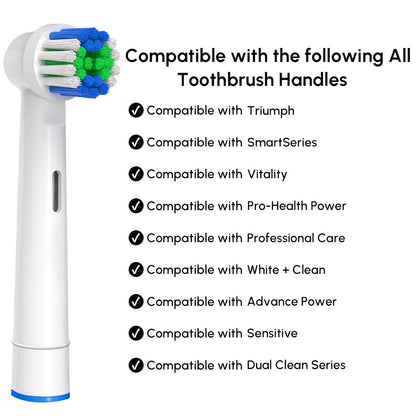 Replacement Brush Heads for Compatible Electric Toothbrush Handles