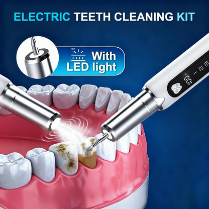 Plaque Remover for Teeth–5 Modes, LED, USB-C 4Tips Adult Teeth Cleaning Kit