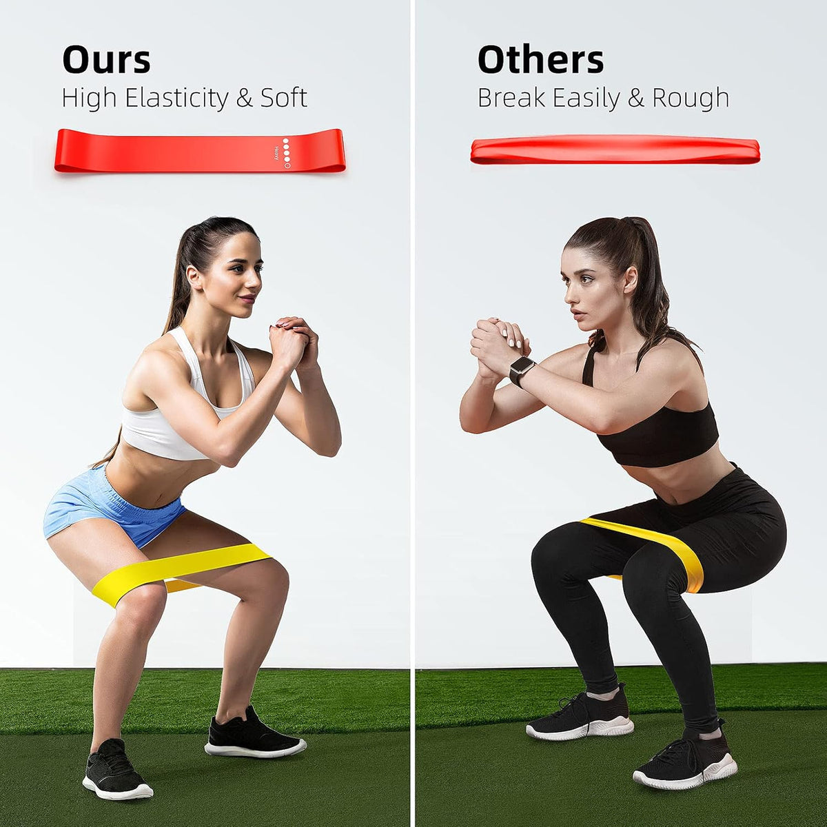 Resistance Bands Set for Women & Men with 5 Resistance Levels, Elastic Fitness Bands for Home Gym, Yoga, Pilates, Stretching, Strength Training & Physical Therapy