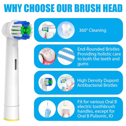 Replacement Brush Heads for Compatible Electric Toothbrush Handles