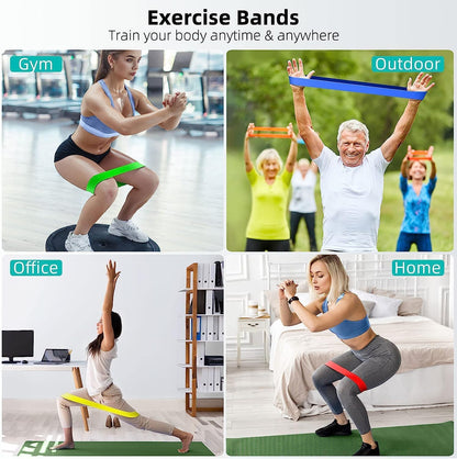 Resistance Bands Set for Women & Men with 5 Resistance Levels, Elastic Fitness Bands for Home Gym, Yoga, Pilates, Stretching, Strength Training & Physical Therapy