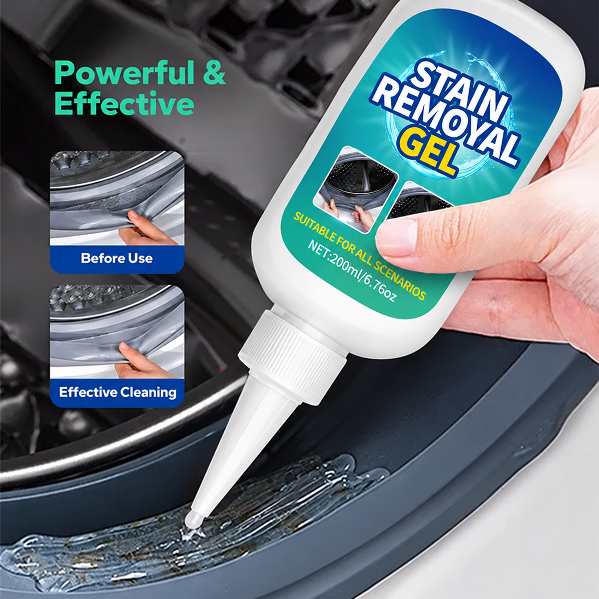 Heavy-Duty Mold Stain Remover, Deep-Cleaning Gel for Bathroom Grout, Sink Seals, Toilet Gaps, and Refrigerator Gaskets